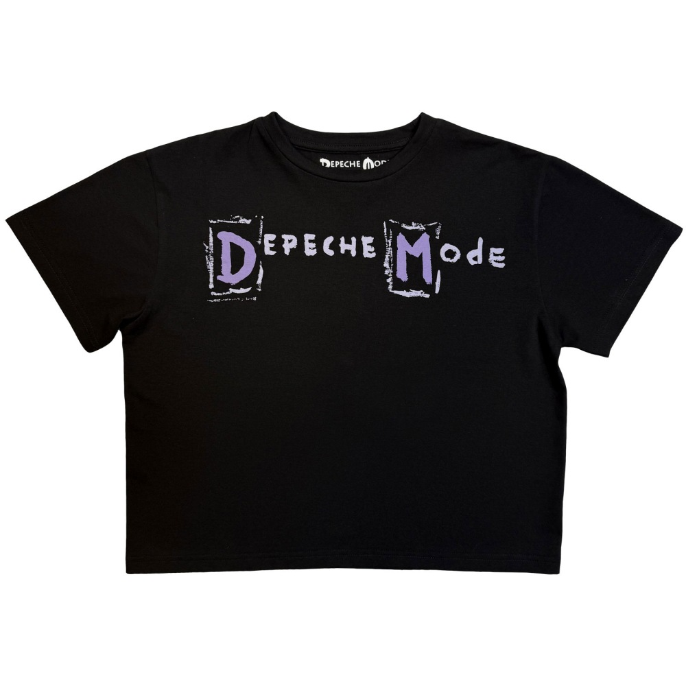 Depeche Mode - Hand Painted Logo Crop top - Black